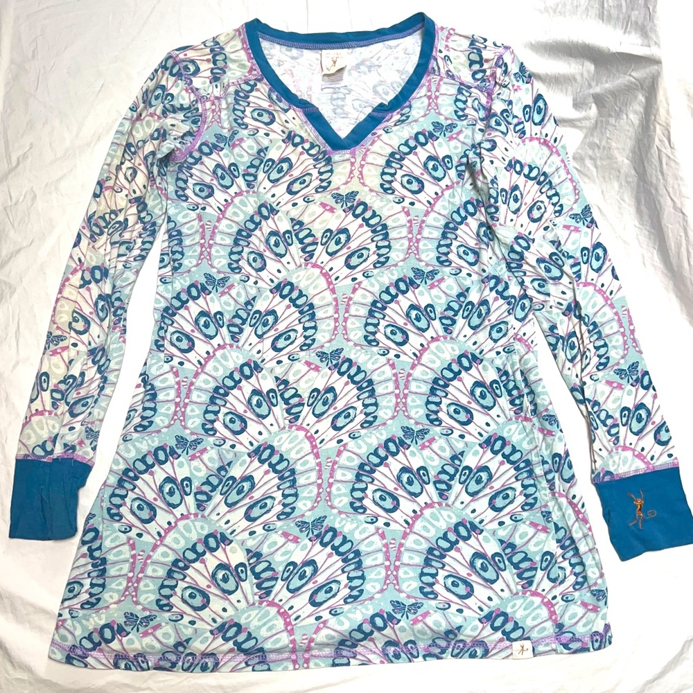 Munki munki PJ top peacock print